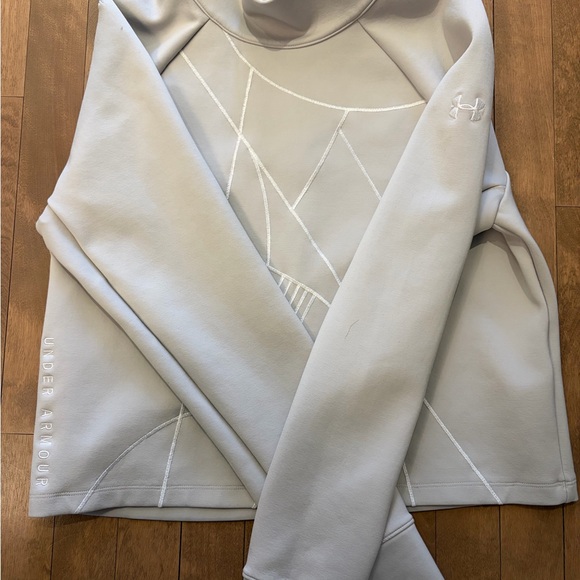 Under Armour Beige Sculpted Stitch Mock Neck Pullover - Picture 2 of 5